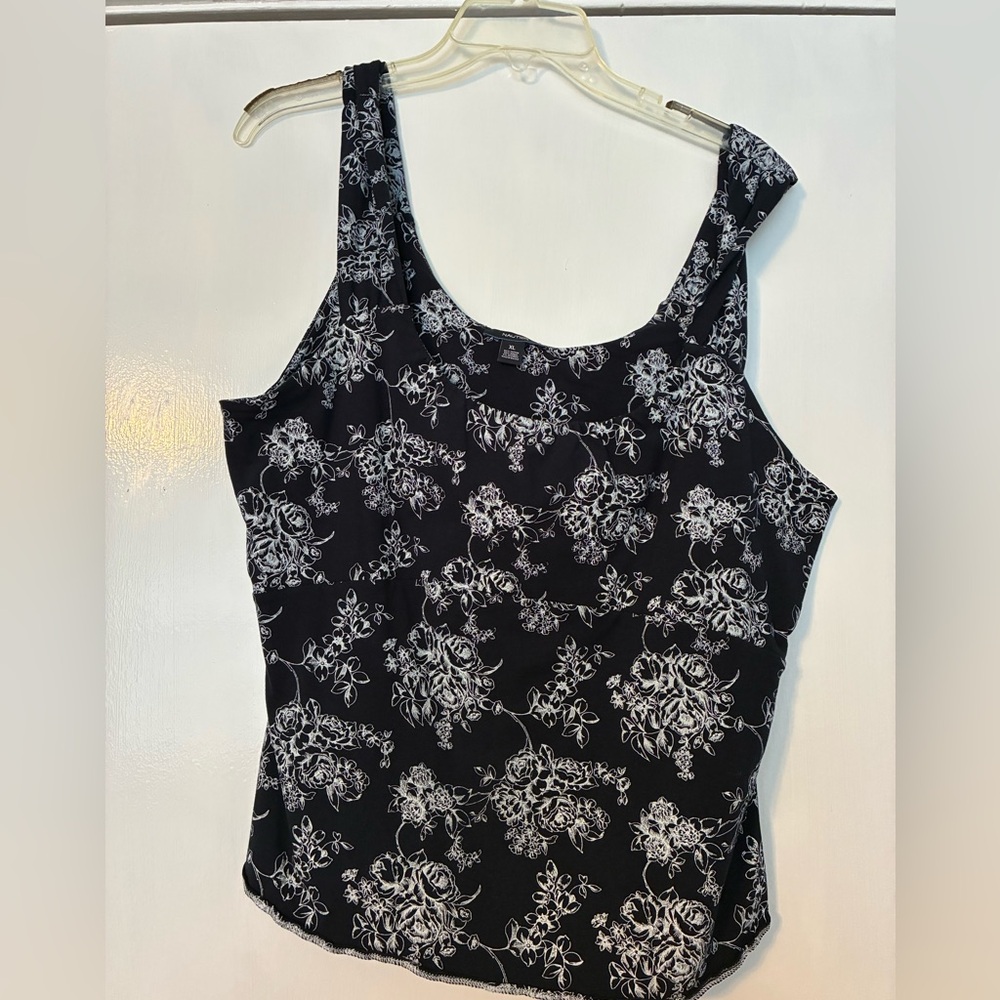 Nautica Black and White Floral Camisole